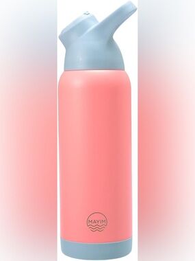 Pink Insulated Water Bottle with Light Blue Spout